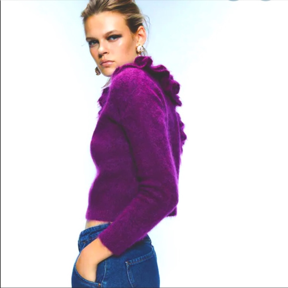 NWT Zara Asymmetrical Purple Sweater